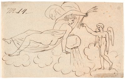 Eros och en flytande kvinna av Nicolai Abildgaard