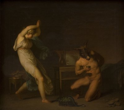 Fotis ser sin älskare Lucius förvandlas till en röv. Motiv från Apeleius