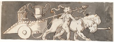 Fris med pojken vid Bacchus och Mars vagn (eller Pluto) tecknad av lejon av Nicolai Abildgaard