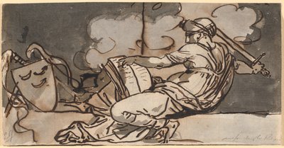Lutande kvinnofigur som symboliserar den muhammedanska religionen av Nicolai Abildgaard