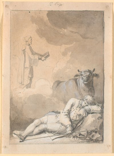 Niels Klim hör kontoristen i Fane kyrka i sina drömmar av Nicolai Abildgaard