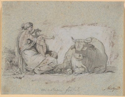 Pasiphaë med den lilla Minotauros av Nicolai Abildgaard