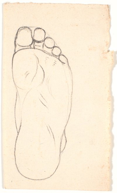 Studie av en fot sedd underifrån. Hälen t.h. av Nicolai Abildgaard