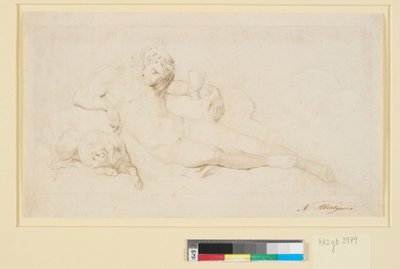 Søvnen, en liggande mansfigur med en sovande hund av Nicolai Abildgaard