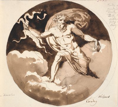 torsdag. Jupiter med blixten i höger hand av Nicolai Abildgaard