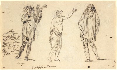 Tre mansfigur är. Teven. liknande Braga-figuren på föregående sida av Nicolai Abildgaard