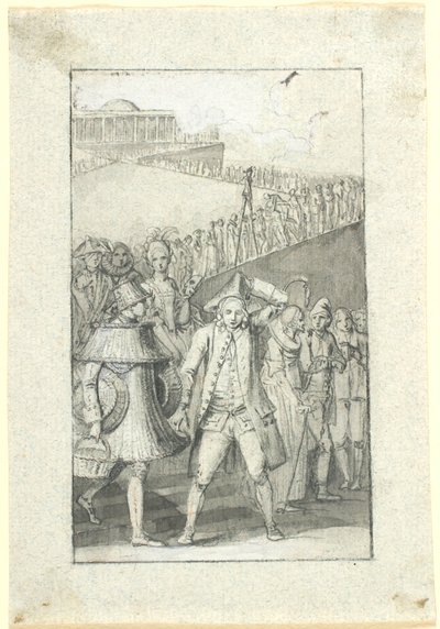 Utkast till illustration för Johs. Ewalds berättelse "Lyckans tempel. En dröm" i upplagan av hans samlade skrifter av Nicolai Abildgaard