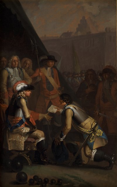 Magnus Stenbock överlämnar fästningen Tønning till Fredrik IV 1714, 1785. av Nicolai Abraham Abildgaard