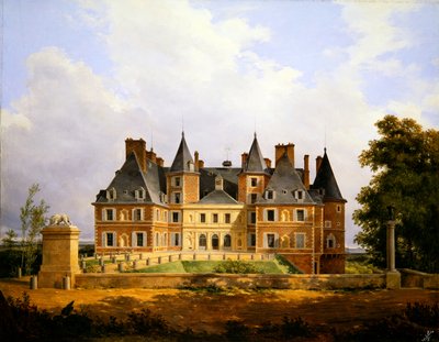 Utsikt över ett franskt slott av Nicolas-Alexandre Barbier