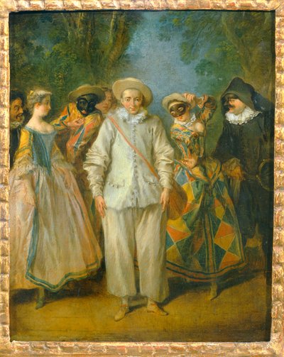 Les acteurs de la Comedie italienne - Skådespelarna i den italienska komedin ... av Nicolas (attr. to) Lancret
