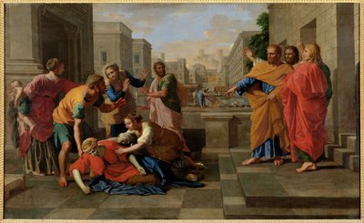 La mort de Saphire - Saphires död ... av Nicolas (attr.to) Poussin