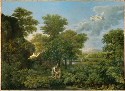 Le Printemps, ou le Paradis Terrestre -Spring, eller paradiset på jorden ... av Nicolas (attr.to) Poussin