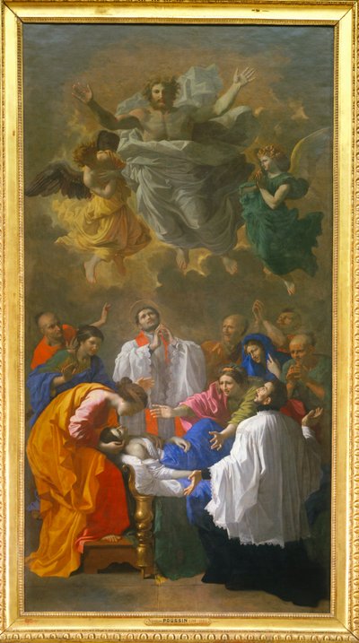 Saint Francois-Xavier kallar tillbaka till livet dottern till en invånare i Cangoxima i Japan - Saint Francis-Xavier återupplivar en invånare i Cangoxima i Japan ... av Nicolas (attr.to) Poussin