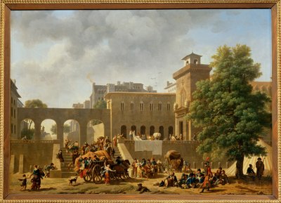 Exteriören av ett militärsjukhus, även känt som "Fransmännen i Italien", Salong 1804... av Nicolas Antoine Taunay