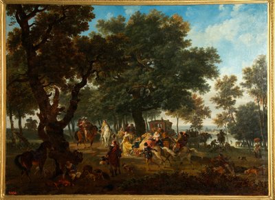 ""Jaktfest av kungen av Frankrike Henri IV (1553-1610) och hans svit"" (Henri IV och hans svitjakt) Målning av Nicolas Antoine Taunay (1755-1830) av Nicolas Antoine Taunay