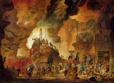 Giljotinens triumf i helvetet av Nicolas Antoine Taunay