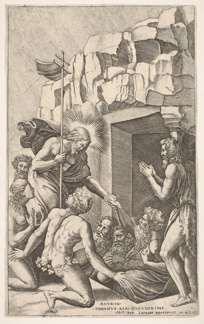 Kristus i Limbo, efter Rafael, 1541. av Nicolas Beatrizet