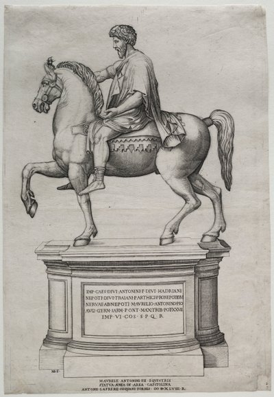 Ryttarstatyn av Marcus Aurelius, 1548. av Nicolas Beatrizet