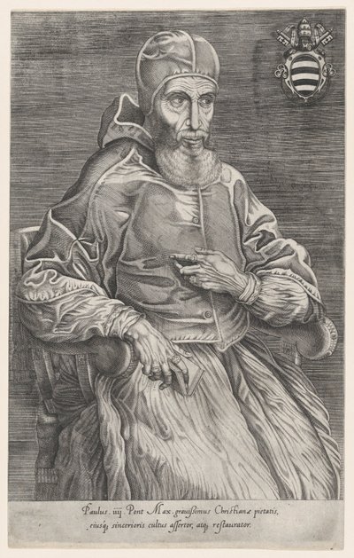 Porträtt av påven Paulus IV, 1530-66., 1530-66. av Nicolas Beatrizet