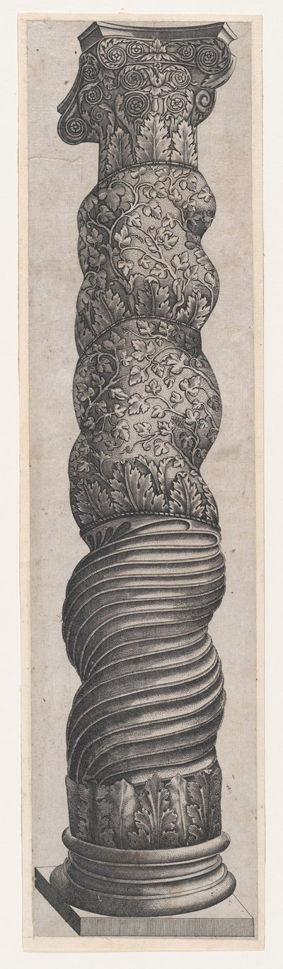 Mirror of Roman Magnificence: Grotesk Winding Column i St. Peters, 1500-talet..., 1500-talet. av Nicolas Beatrizet