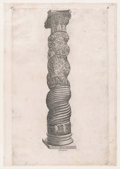 Mirror of Roman Magnificence: Grotesk Winding Column i St. Peters, 1500-talet..., 1500-talet. av Nicolas Beatrizet