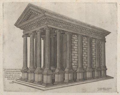 Mirror of Roman Magnificence: The Temple of Fortune i Rom, 1500-talet., 1500-talet. av Nicolas Beatrizet