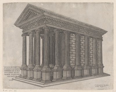 Temple of Fortuna, Rom, 1550., 1550. av Nicolas Beatrizet