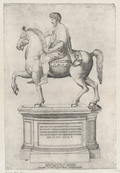 Ryttarstatyn av Marcus Aurelius på Capitolium, 1548., 1548. av Nicolas Beatrizet