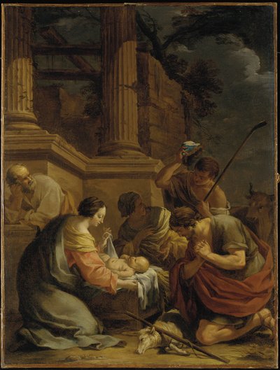 Tillbedjan av herdarna av Nicolas Chaperon