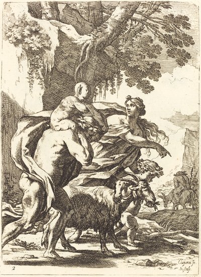 Faun och Bacchante med ett barn av Nicolas Chapron