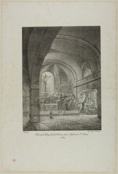 Vy över Golgata-kapellet i S:t Roch-kyrkan i Paris av Nicolas Chapuy