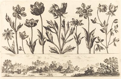 Blomstertryck nr.1 av Nicolas Cochin after Balthasar Moncornet