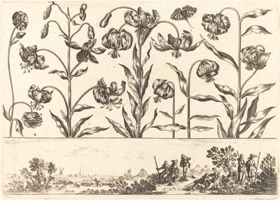 Blomstertryck nr.5 av Nicolas Cochin after Balthasar Moncornet