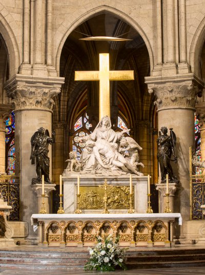 Nedtagning från korset, högaltaret, Notre Dame, Paris, ca 1695-1705 (marmor) av Nicolas Coustou