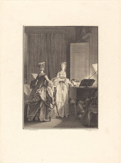 Han applicerade en kyss på denna hand som jag kände på mitt hjärta av Nicolas Delaunay after Jean Michel Moreau
