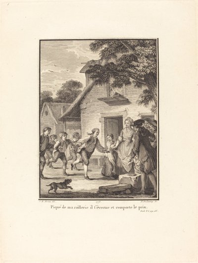 Stucken av mitt hån strävar han och vinner priset av Nicolas Delaunay after Jean Michel Moreau