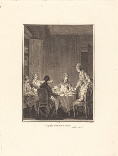 Sophie kom över dig själv av Nicolas Delaunay after Jean Michel Moreau
