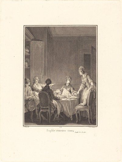 Sophie kom över dig själv av Nicolas Delaunay after Jean Michel Moreau