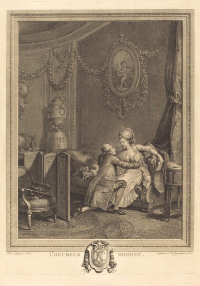 Det lyckliga ögonblicket av Nicolas Delaunay after Nicolas Lavreince