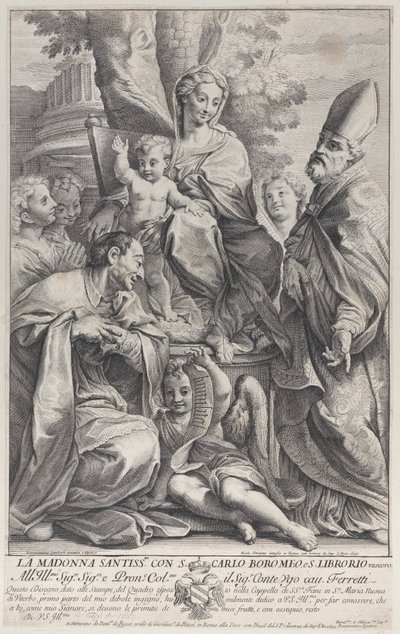 Jungfru och barn med Sankt Liborius och Carlo Borromeo, 1693-95., 1693-95. av Nicolas Dorigny