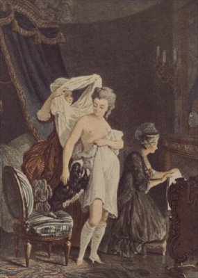 Att klä på sig (gravyr) av Nicolas Francois Regnault