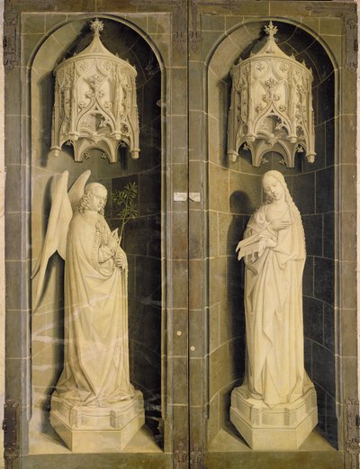 Annonciationen, ytterpanel från triptyken Moses och den brinnande busken, ca 1476 av Nicolas Froment