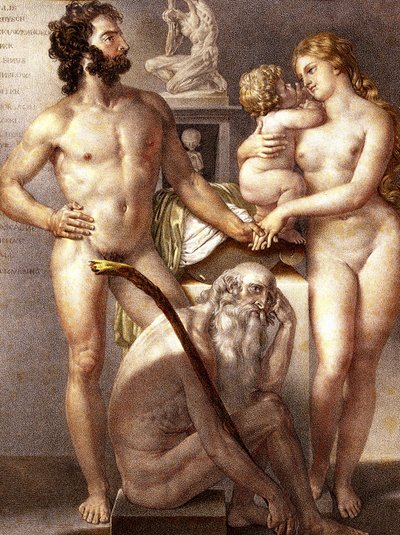 Människans anatomi - The 3 Ages 1884 av Nicolas Henri (after) Jacob