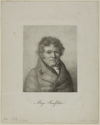 Porträtt av Alois Senefelder av Nicolas Henri Jacob