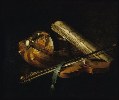 Stilleben med musikinstrument, 1756. av Nicolas Henri Jeaurat de Bertry