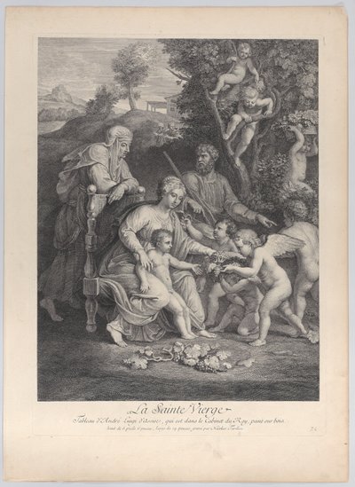 Den heliga familjen med Saint Elizabeth och änglar, ca. 1729., ca. 1729. av Nicolas Henri Tardieu
