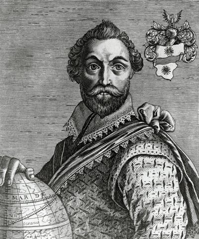 Porträtt av Francis Drake (1540-1596) av Nicolas II de Larmessin