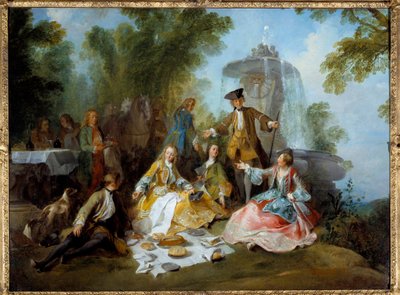 Jaktmåltid. Målning av Nicolas Lancret (1690-1743) av Nicolas Lancret