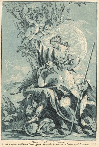 Diana och Endymion av Nicolas Le Sueur after Sebastiano Conca