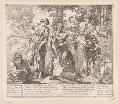 Herkules mellan dygd och last av Nicolas Mignard